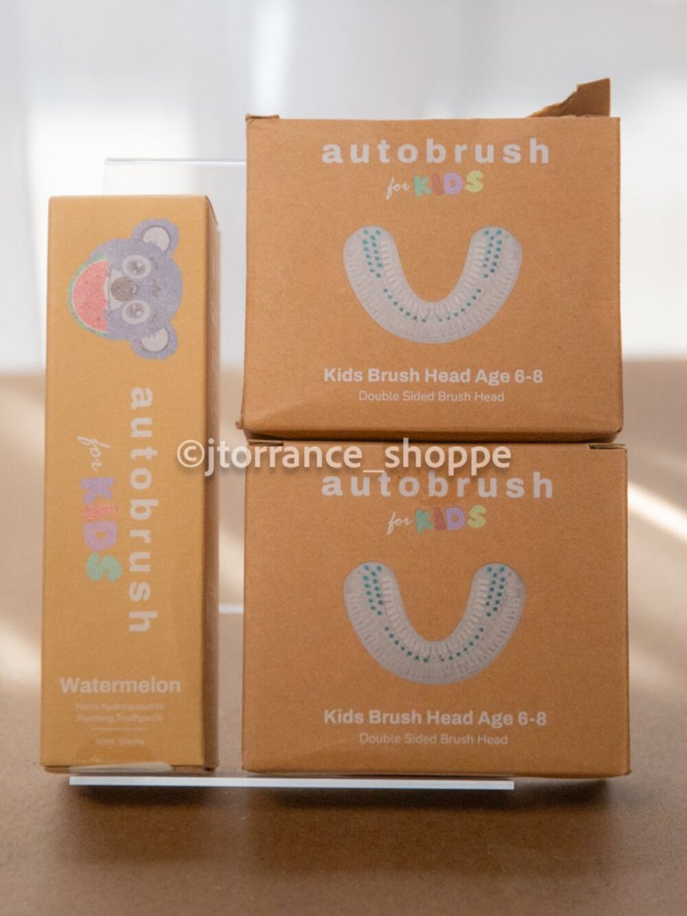 Autobrush For Kids Brush Head Double Sided Ages 6-8 Set of 2 + Watermelon Paste